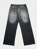 Rhinestone Gradient Wide-Leg Jeans