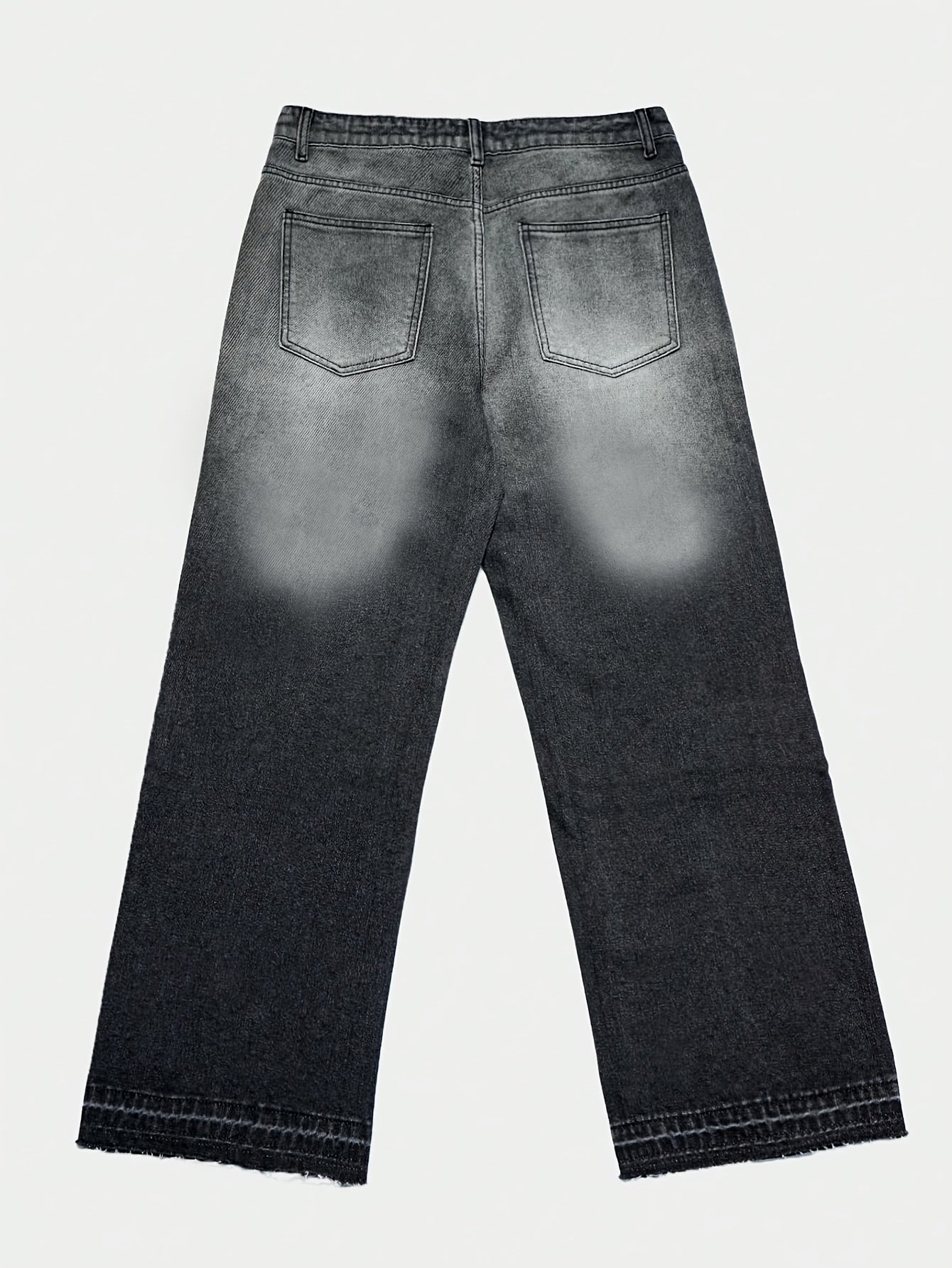 Rhinestone Gradient Wide-Leg Jeans