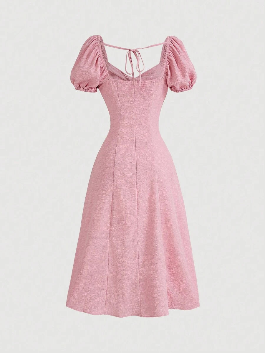 Bubble Sleeve Princess Style Dress