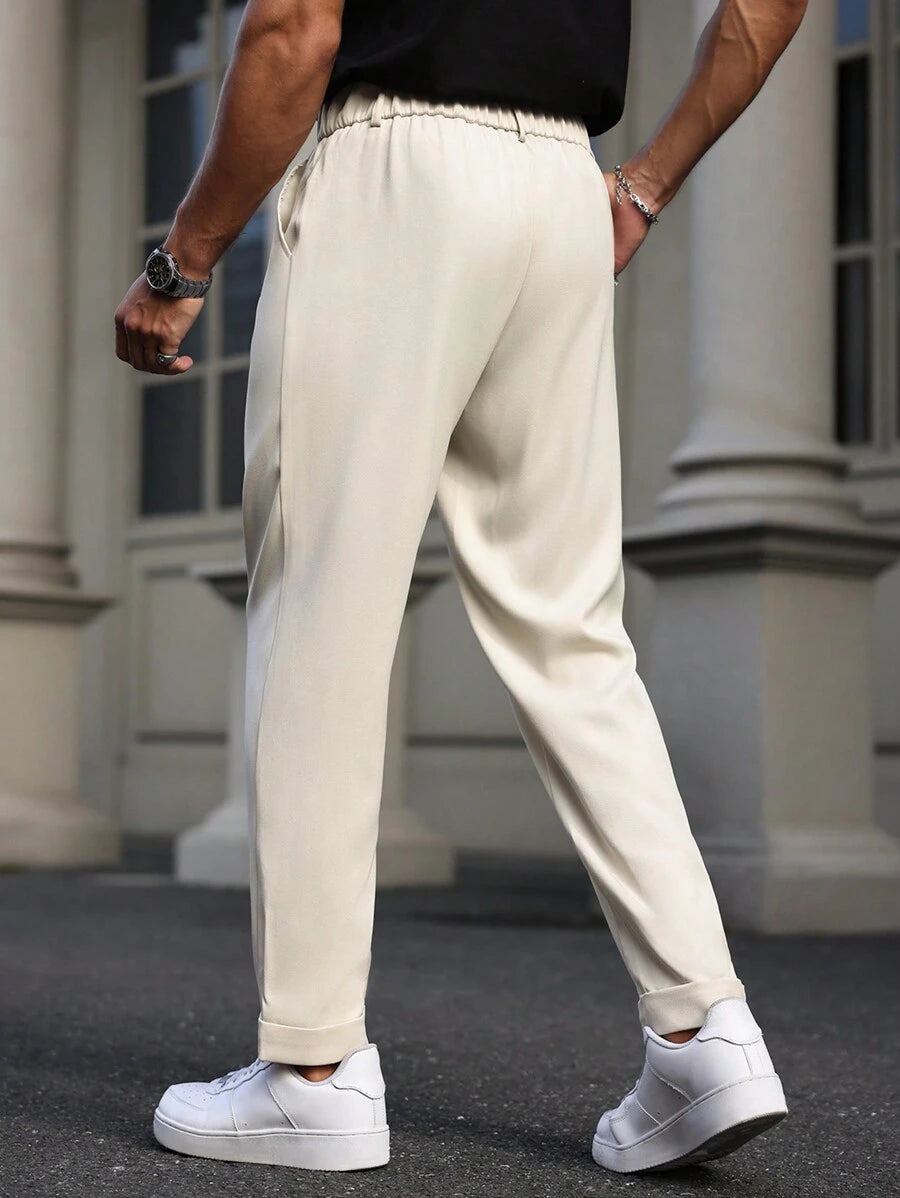 Elegant Straight Leg Casual Trousers
