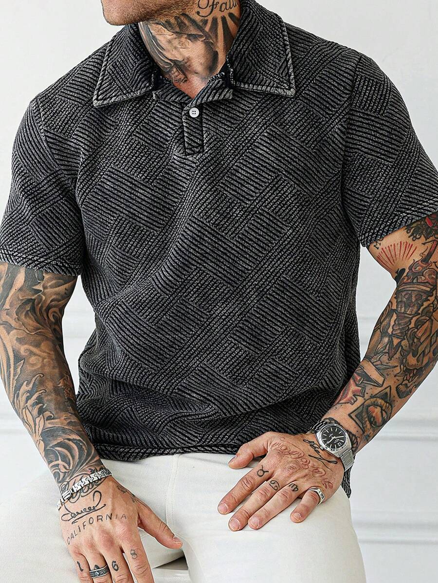 Vintage Washed Cotton Polo Shirt