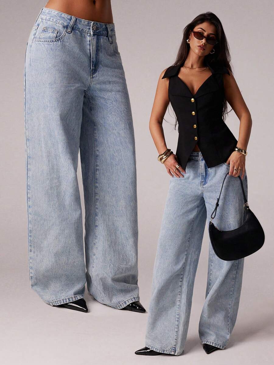 Casual Wide Leg Jeans