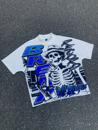 Oversized Straw Hat Skull T-Shirt