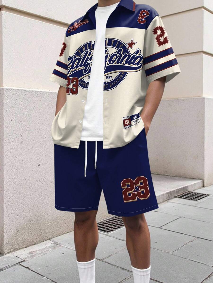 "California" Basketball Digital Print Shirt Set