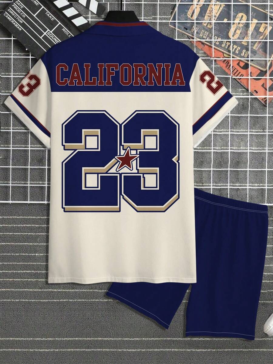 "California" Basketball Digital Print Shirt Set