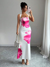 Tie Waist loral Print Dress