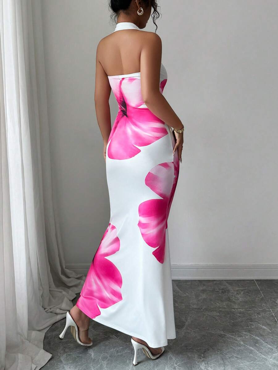 Tie Waist loral Print Dress