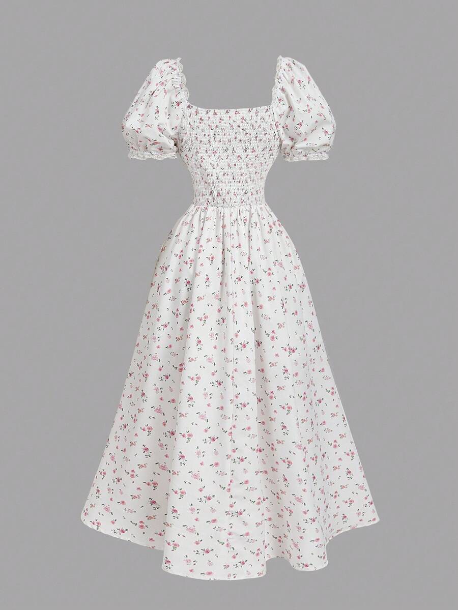 Puff Sleeve Dress Milkmaid Style