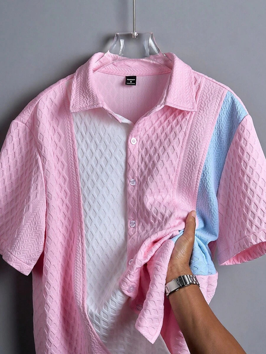 Textured Short Sleeve Shirt, Summer