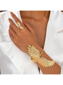 Gold Peacock Jewelry Set — Necklace, Bracelet & Earrings