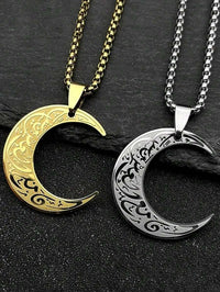 Crescent Moon Islamic Pendant Necklace Unisex
