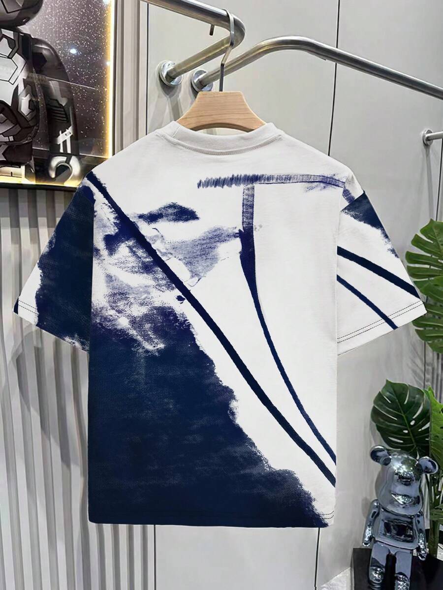 Beige Casual Pattern T-Shirt