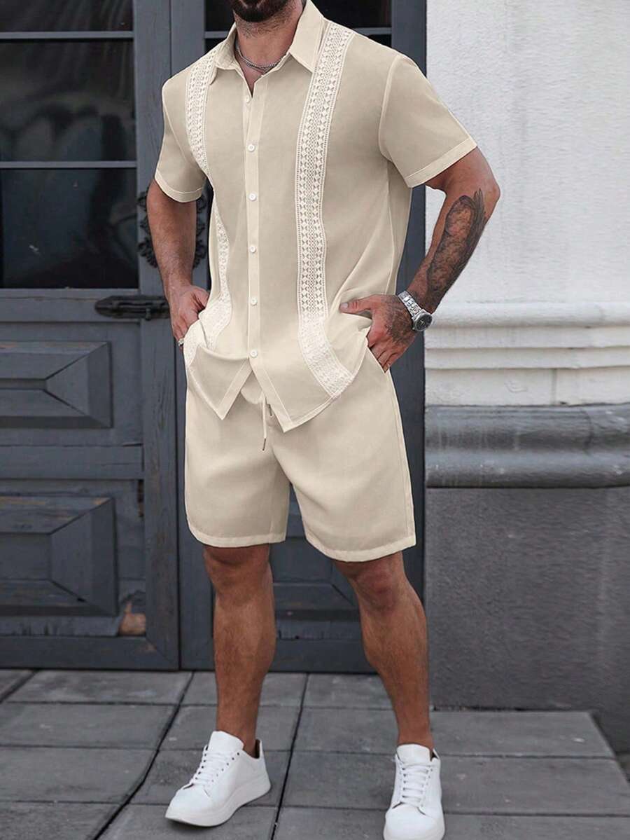 Men's Casual Summer T-shirt Button Up