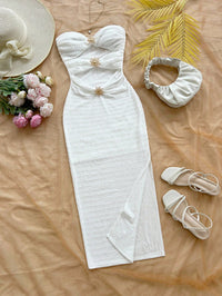 Women's White Sexy Beach Sleeveless Dress