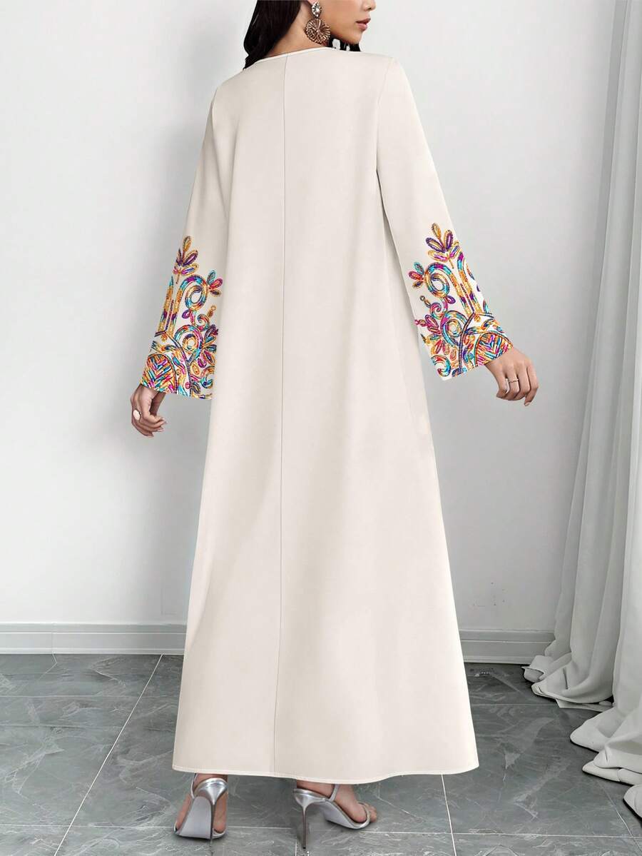 Colorful Elegant Arabic Maxi Dress