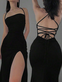Side Slit Backless Dress