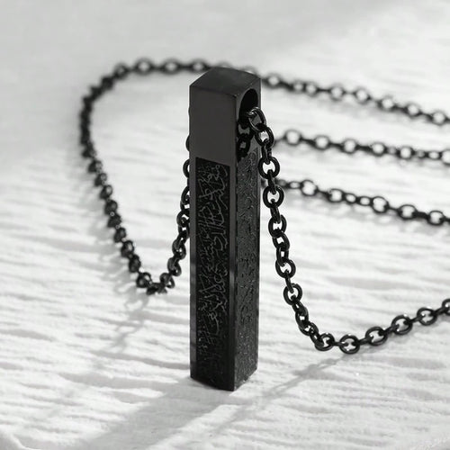 Ayatul Kursi Cube Necklace — Stainless Steel Pendant
