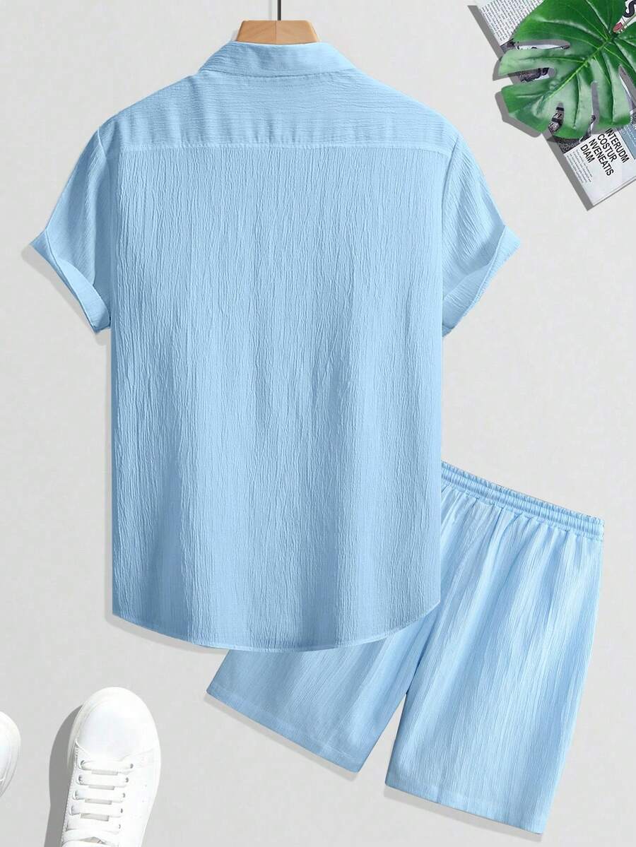 Men's Summer 2 Piece Button Up