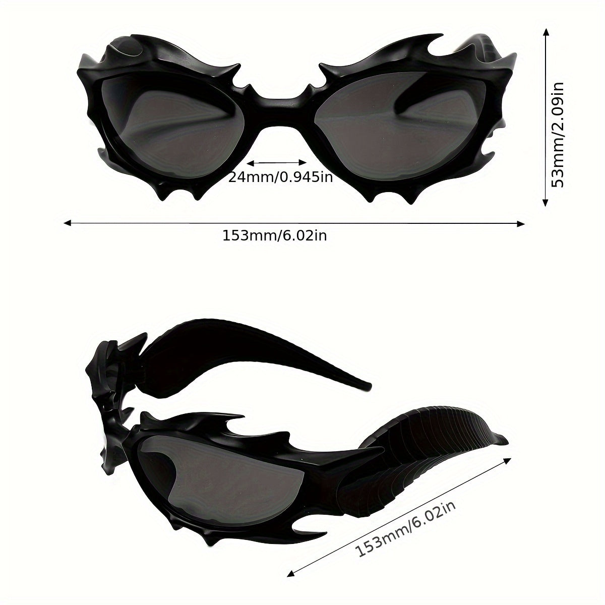 Flame Spike Horn-Rimmed Glasses