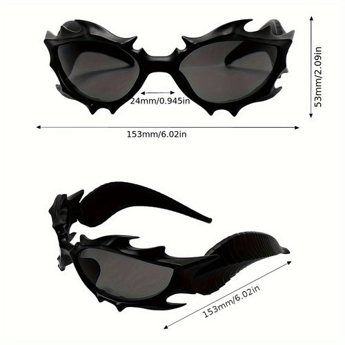 Flame Spike Horn-Rimmed Glasses