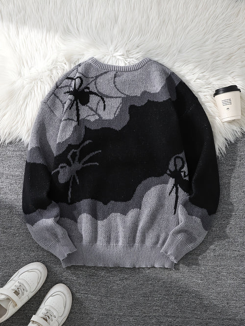 Spider Jacquard Knit Sweater