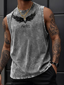 Fearless Wing Print Cotton Tank