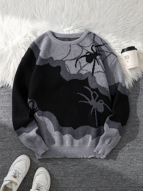 Spider Jacquard Knit Sweater