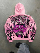 Casual Print Hooded Sweatshirt