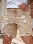Distressed Denim Bermuda Shorts