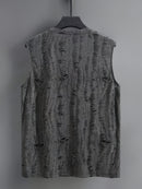 Distressed Jacquard Tank Top