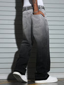 Rhinestone Gradient Wide-Leg Jeans