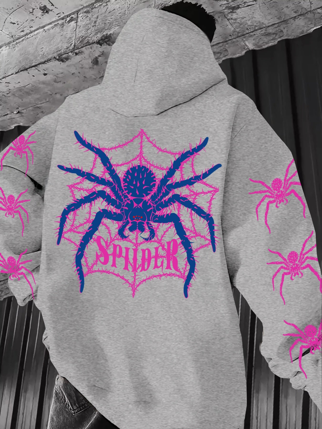 Y2K Spider Print Hoodie