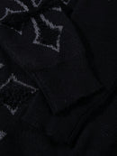 Retro Cross Print Knit Sweater