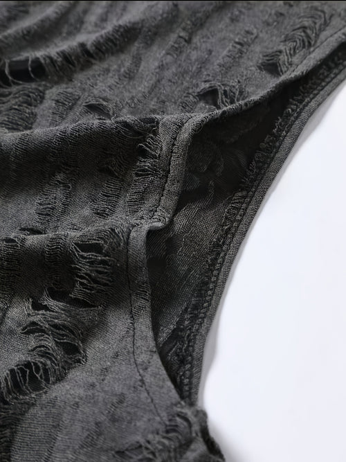Distressed Jacquard Tank Top
