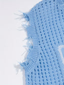 Letter Print Knit V-Neck Vest