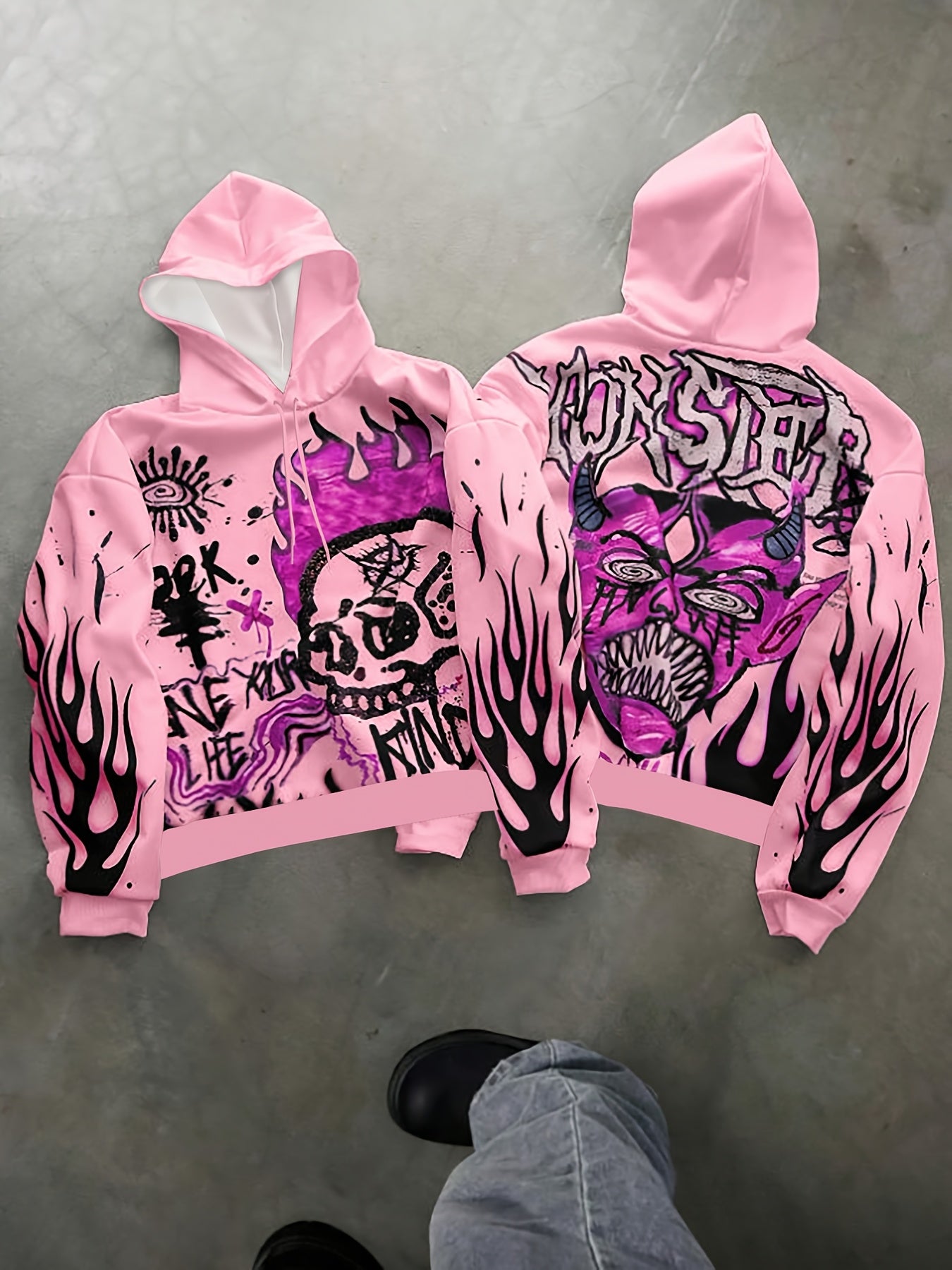 Casual Print Hooded Sweatshirt