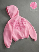 Spiderweb Heart Cropped Hoodie