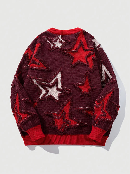 Star Pattern Knit Sweater