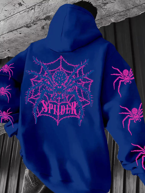 Y2K Spider Print Hoodie