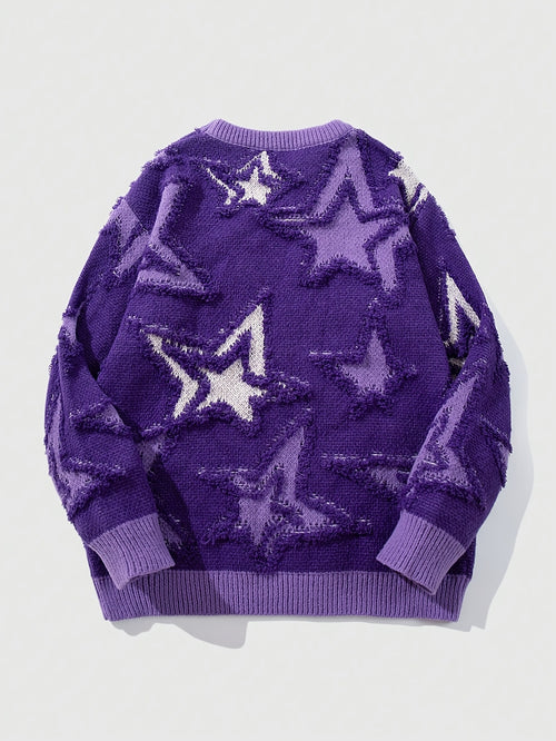 Star Pattern Knit Sweater