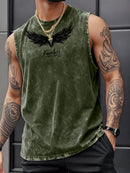 Fearless Wing Print Cotton Tank