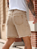 Distressed Denim Bermuda Shorts