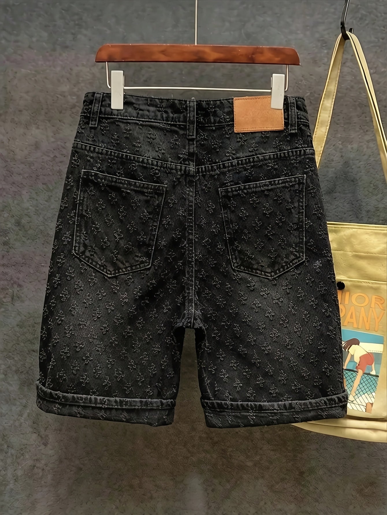 Crochet-Detail Denim Shorts