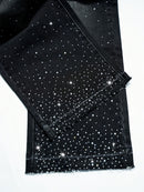 Rhinestone Gradient Wide-Leg Jeans
