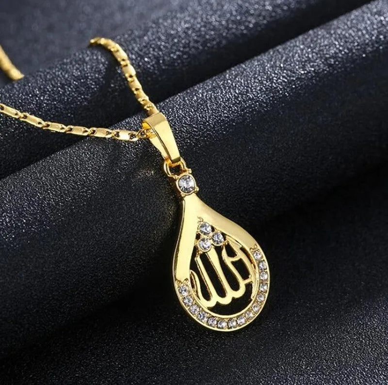 Islamic Drop Shape Pendant Necklace Men and Women