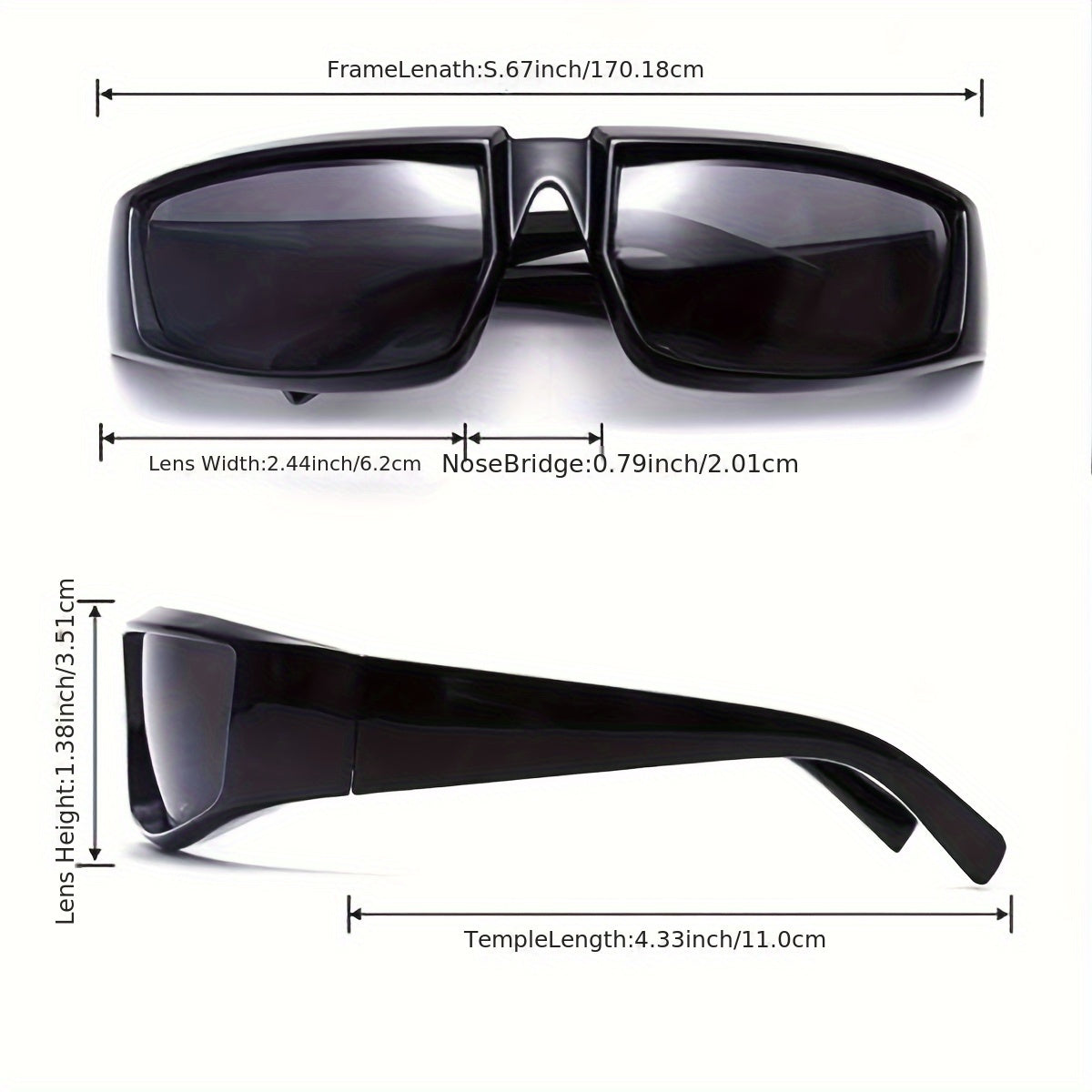 Slim Black Fashion Glasses