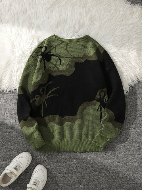 Spider Jacquard Knit Sweater