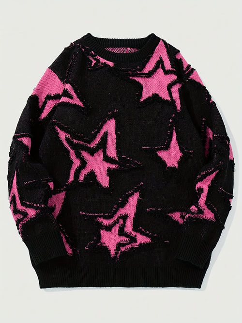 Star Pattern Knit Sweater