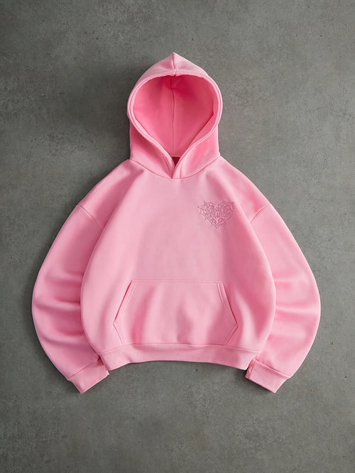 Spiderweb Heart Cropped Hoodie