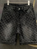 Crochet-Detail Denim Shorts